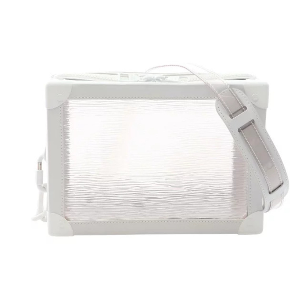 Louis Vuitton Soft Trunk Shoulder Bag Canvas Leather Epi Plage White Clear